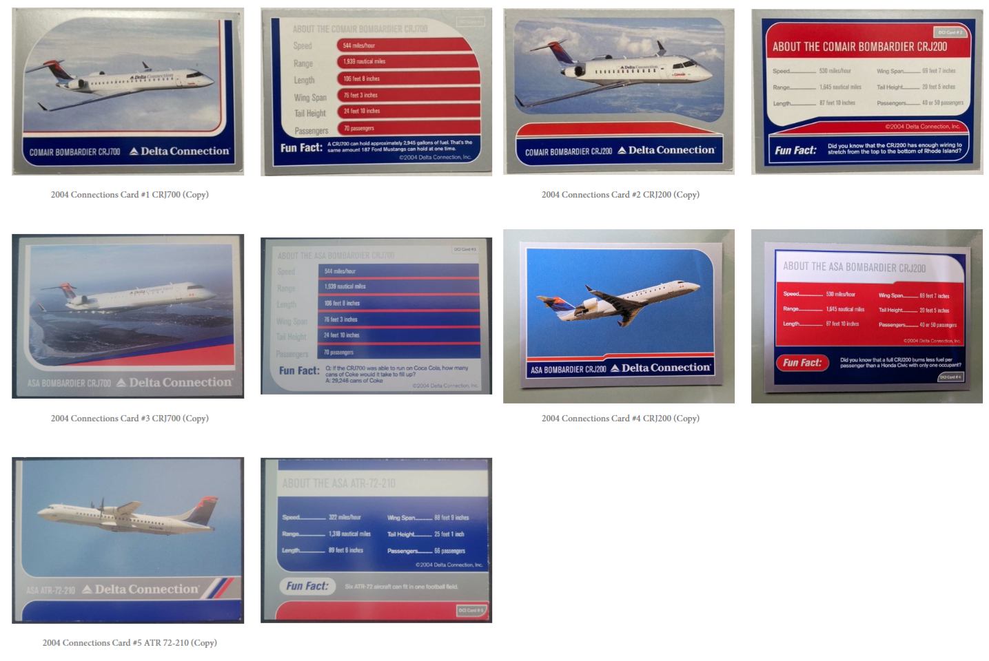 Delta Airlines Collector cards Pilot trading card list Delta Airlines Collector cards Pilot trading card list